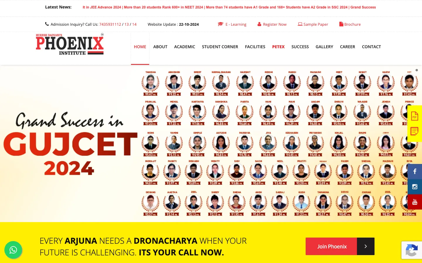 Phoenix Institute website home page