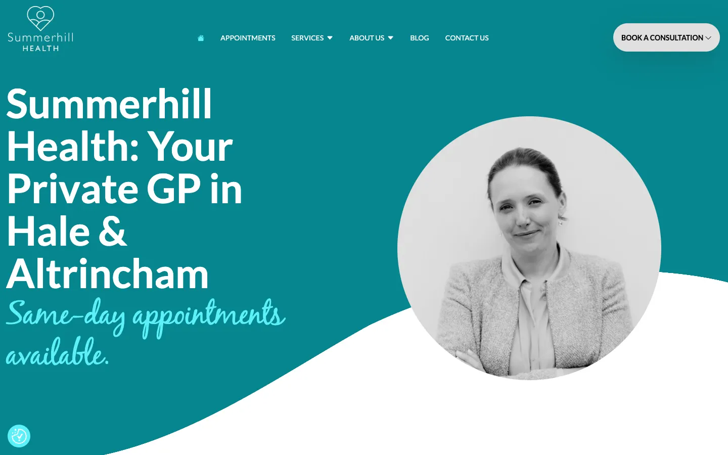 Summerhill Health website home page
