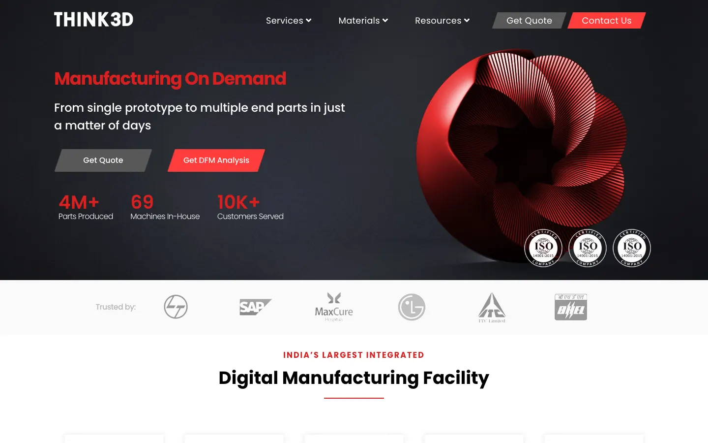 Think3D website home page